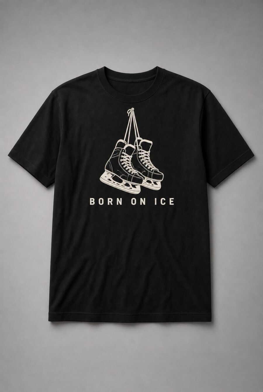 Born On Ice Hockey Skates Unisex T-Shirt - Black