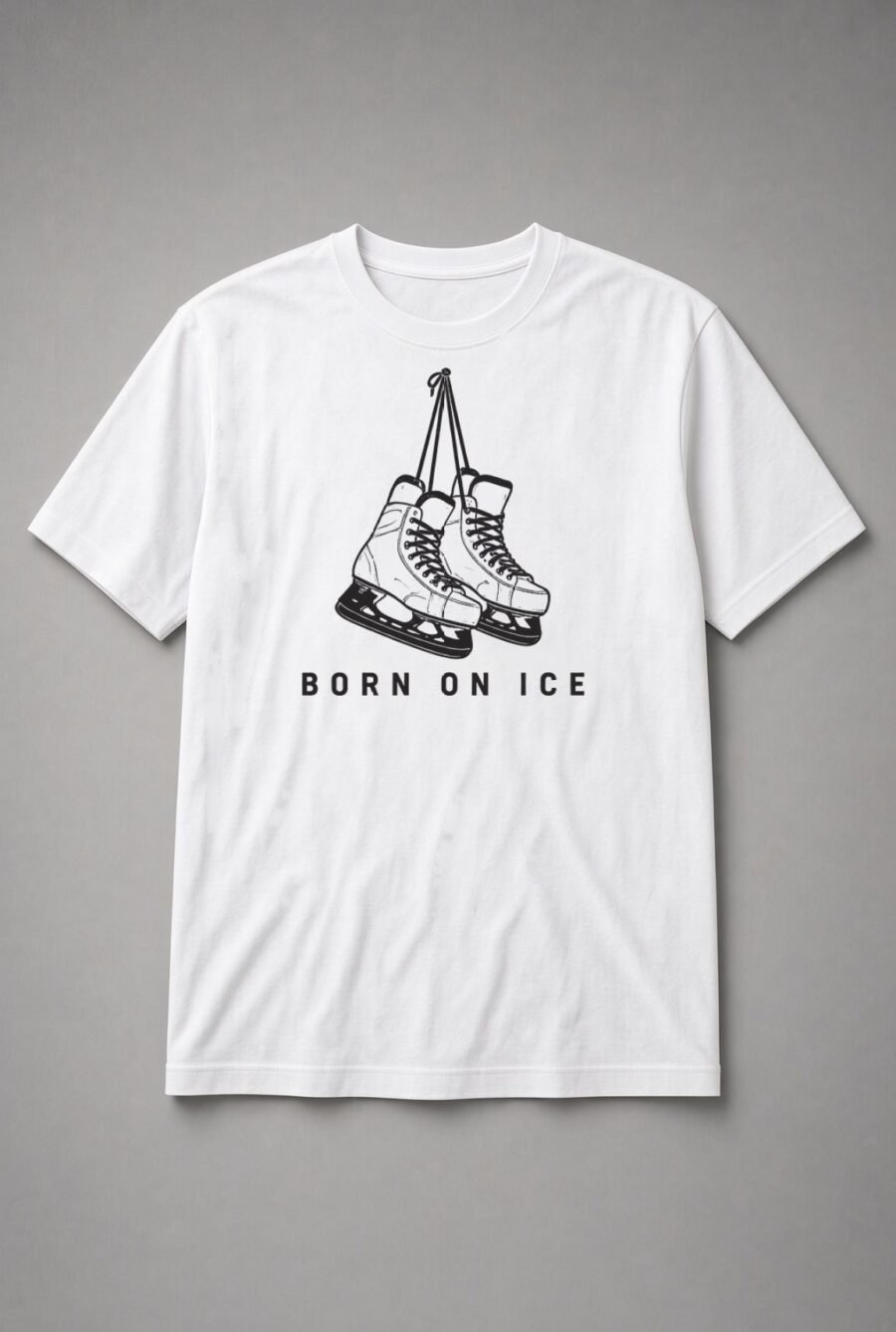 Born On Ice Hockey Skates Unisex T-Shirt - White