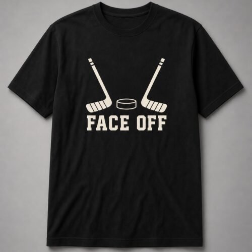 Face Off Hockey Puck Unisex T-Shirt - Black