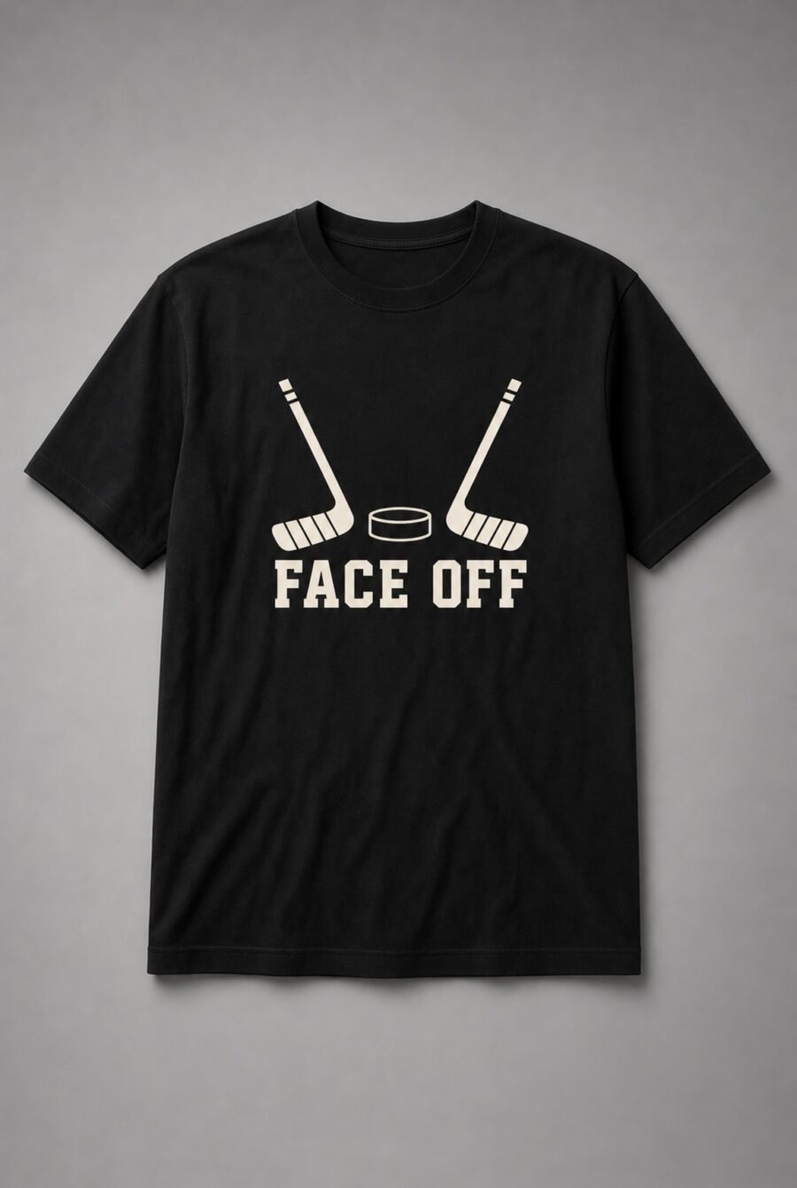Face Off Hockey Puck Unisex T-Shirt - Black