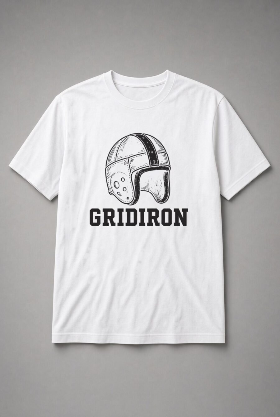 Gridiron Vintage Leather Helmet Unisex T-Shirt - White