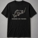 Hooked On Fishing Fish And Hook Unisex T-Shirt - Black