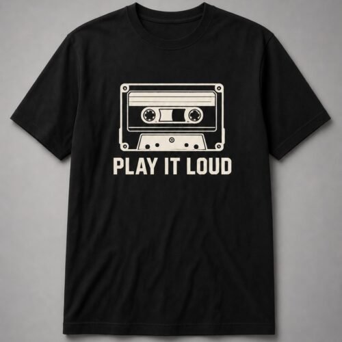 Play It Loud Cassette Tape Unisex T-Shirt - Black